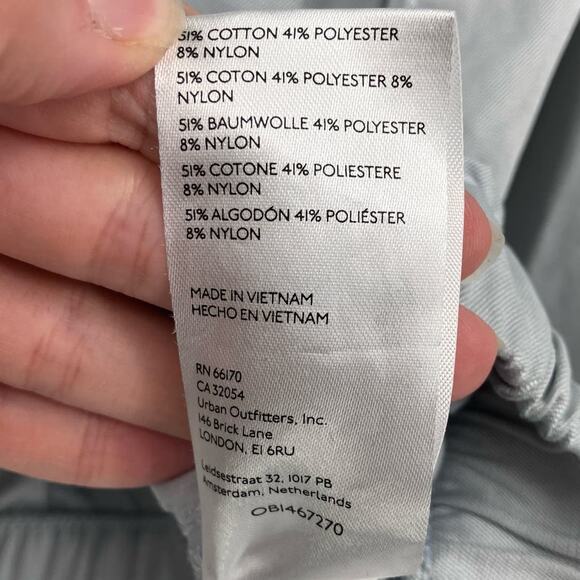 Standard / Cloth Urban Outfitters Blue Gray Full Zip Collared Bomber Jacket Coat - Picture 6 of 10